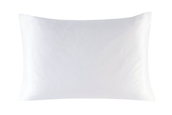 16mm Silk Pillowcase King Size Pillow Case Cover with Hidden Zipper Satin Underside White