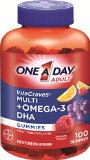 One A Day Vitacraves Plus Omega-3 DHA Gummies 100 Count