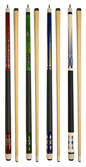 Billiard Depot Set of 4 House Pool Cue Stick, 58-Inch, Set 10~14