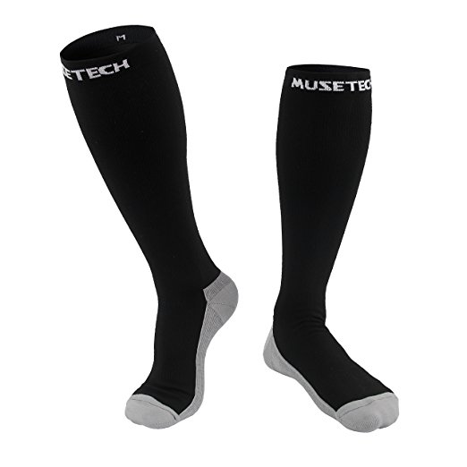 Compression Socks (1 pair) for Women & Men - Best For Running, Athletic Sports, Crossfit, Flight Travel - Suits Nurses, Maternity Pregnancy, Shin Splints
