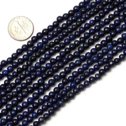 4mm lapis lazuli round beads 16" strand