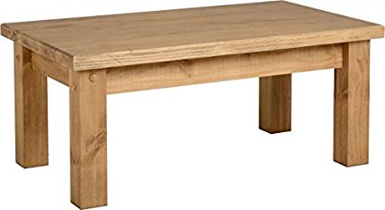 Tortilla Soild Pine Coffee Table in Distressed Waxed Pine by Seconique