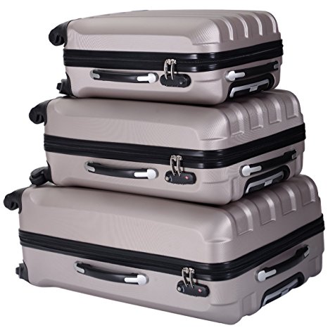 JAXPETY 3PCS Luggage Set 4 wheel ABS Travel Storage Suitcase Bag w/TSA Lock , 20'' & 24" & 28" trolley case Box