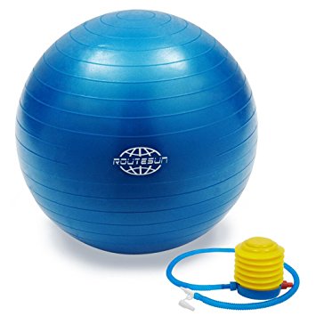 Anti-Burst stability Gym Quality Yoga Fitness Balance Swiss Ball with easy to use Foot Pump Pink Purple Blue Silver Grey Color and Sizes 55 65 75 CM