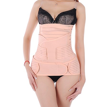 Tusong Postpartum Support - Recover Belly/waist/pelvis Belt Sharper - 3 in 1 (Tag size L, Stripe type)
