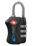 Skyright TSA Approved Luggage and Travel Lock - Locks with 3 Digit Easily Customizable Code