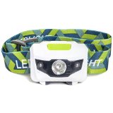 LED Headlamp - Great for Camping Hiking Biking and Kids One of the Brightest and Lightest 26 oz Headlights Water and Shock Resistant Flashlight with Red Strobe 3 AAA Duracell Batteries Included