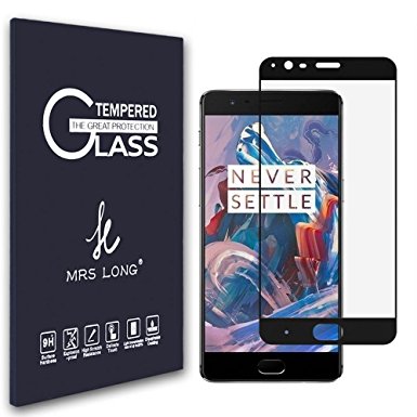 OnePlus 3/OnePlus 3T Screen Protector, MRS LONG Full Coverage Screen Protector for OnePlus 3/OnePlus 3T (5.5")[Full Coverage][Anti-Bubble] [Easy-Install Wings][5 years warranty]