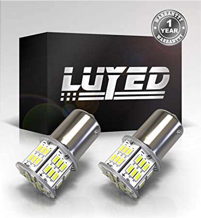 LUYED 2 x 650 Lumens 1156 1141 1003 3014 54-EX Chipsets Led Bulb Used For Back Up Reverse Lights,Brake Lights,Tail Lights,Rv light,Xenon White