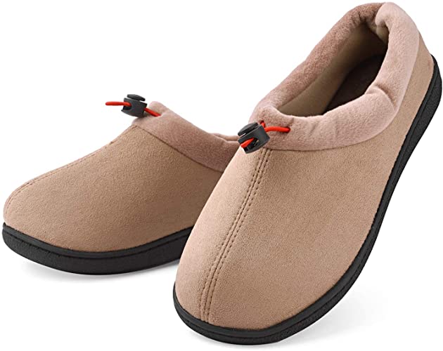 Dasein Women's Comfort Memory Foam Micro Suede Moccasin Slippers Ladies Winter Warm Lightweight Slip on House Shoes Adjustable Anti-Skid Indoor Outdoor Footwear