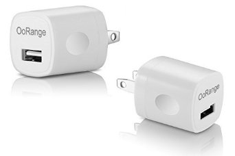 2 Pack OoRange Wall Charger Adapter for iPhone 4 4S 5 5s iPhone 6 6S Plus and iPod