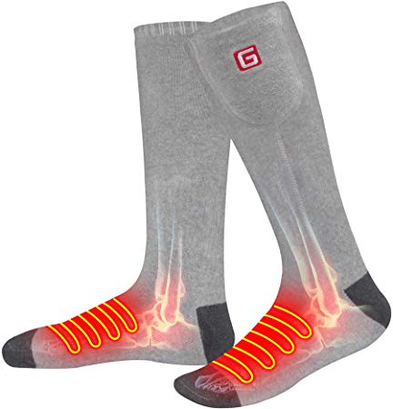QILOVE Warm Rechargeable Battery Heated Socks,Winter Must-Have Outdoor Indoor Electric Foot Warmer Sox,Men Women Battery Powered Thermal Washable Socks for Camping Hunting Motorcycling