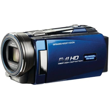 Bell and Howell DNV16HDZ-BLFull 1080p HD Infrared 16MP Night Vision Camcorder with 10x Optical Zoom and 3-Inch LCD Blue
