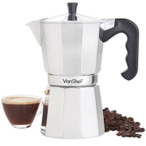 VonShef 9 Cup Italian Espresso Coffee Maker Stove Top Moka Macchinetta