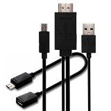 ZiBayTM MHL Micro USB to HDMI 1080P HDTV Adapter Cable with integrated USB Charging Cable for Samsung Galaxy S3S4S5 Note 2 Note 3 Note 80 Note 101 and Other MHL-enabled Smart Phones 6 Feet