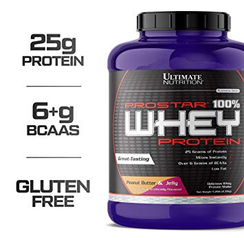 Ultimate Nutrition PROSTAR 100% Whey Protein Powder - Low Carb, Keto Friendly - 80 Servings, PB&J, 5.28 Pounds