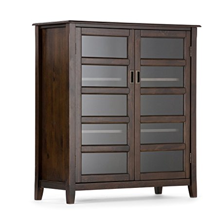 Simpli Home Burlington Medium Storage Cabinet, Espresso Brown