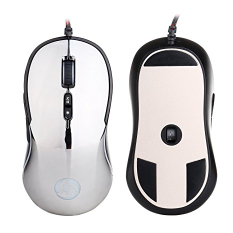 LseaM Gaming Mouse Wired USB Optical Computer Mice RGB Backlit with 2500 DPI 7 Buttons 4 Adjustable DPI Levels for PC/Laptop/Desktop/Notebook/Computer (Silvery)