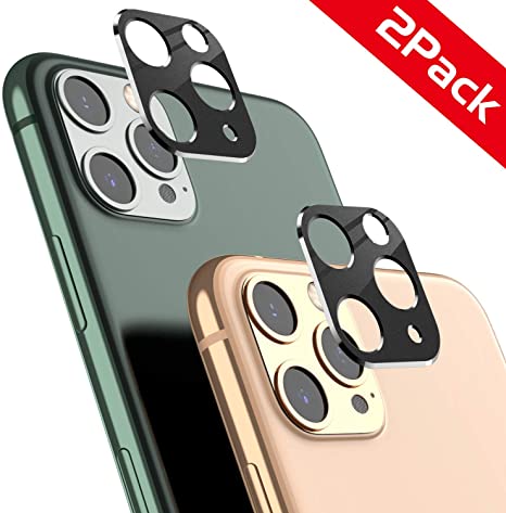 Camera Lens Protector for iPhone 11 Pro(5.8"), iPhone 11 Pro Max(6.5"),Anti-Scratch Alloy Metal Frame Rear Camera Lens Protector(2 Packs)