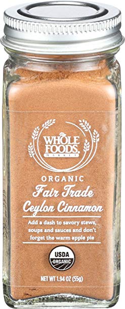 Whole Foods Market, Organic Fair Trade Ceylon Cinnamon, 1.94 oz