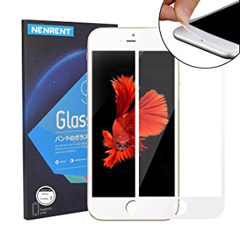 iPhone 7 Screen Protector, EZ Generation Full Coverage Edge to Edge 3D Touch Compatible 9H Tempered Glass Carbon Fibre Soft Edge Screen Protector for Apple iPhone 7 (White 3D HD for iPhone 7)