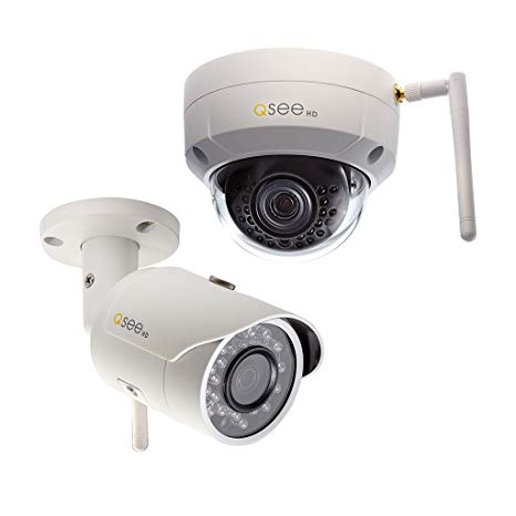 Q-See QCW3MP1B16-2 3MP/1080p High Definition Wi-Fi Bullet Security Camera 2-Pack, with 16GB SD Cards Included