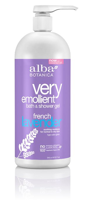 Alba Botanica Very Emollient French Lavender Bath and Shower Gel 32 Ounce
