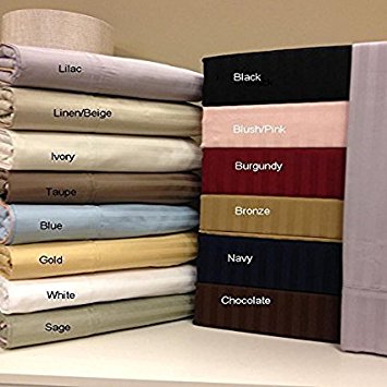 Stripes Chocolate 300 Thread Count Twin Extra Long size Sheet Set 100 % Cotton 3pc Bed Sheet set (Deep Pocket)XL Twin By sheetsnthings
