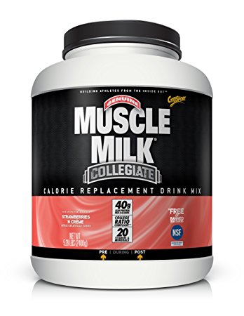 Muscle Milk Collegiate Protein Powder, Strawberries 'N Crème, 20g Protein, 5.29 Pound