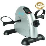 Pedal Exerciser by Vive - Best Portable Medical Exercise Peddler - Low Impact Small Exercise Bike for Under Your Office Desk - Designed for Either Hand or Foot - 1 Year Guarantee