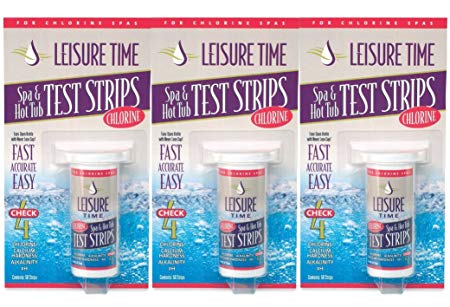 LEISURE TIME 3 pack Spa/Hot Tub Chlorine Test Strips