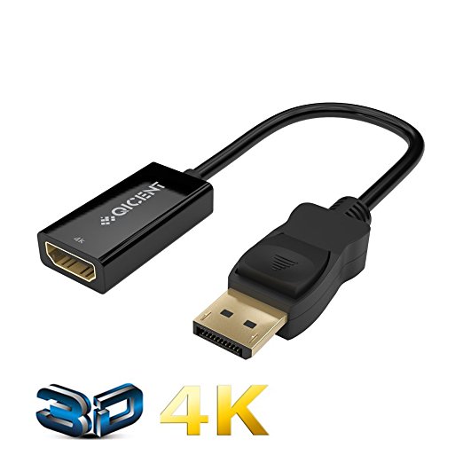 Displayport 1.2 to HDMI Adapter 4K Gold Plated Converter Male to Female for Desktop, Notebook, Monitor - Black