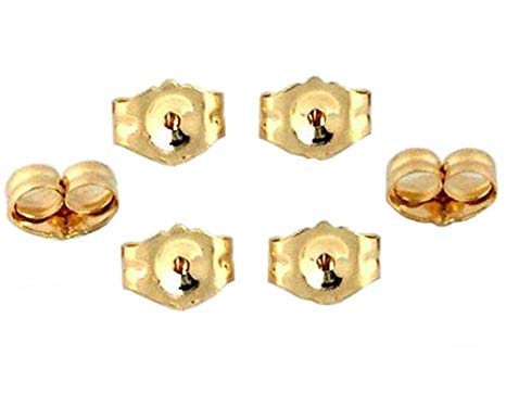14K Yellow Gold Earring Backs Ear Locking (6 Piece)