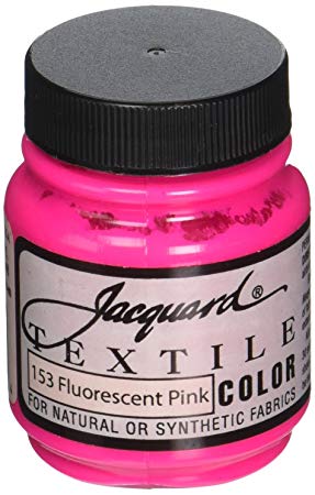 Jacquard Products TEXTILE-1153 Textile Color Fabric Paint, 2.25-Ounce, Fluorescent Pink