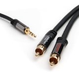 KabelDirekt 6 feet 35mm Male to 2 x RCA Male Stereo Audio Cable - PRO Series