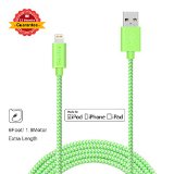 Apple Charger 6ft iPhone 6S Charger Lightning Cable F-color8482 Long Heavy Duty Braided Lightning to USB Cord for iPhone 6S 6 Plus 5s 5c 5 iPad 4 Air 2 mini 4 iPad Pro iPod touch 5 Green