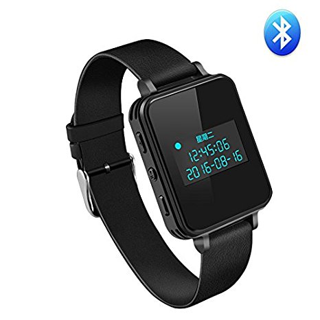 Dazhong Professional 16G Digital Voice Recorder ,Wristband,Watch Water Resistant Bluetooth 4.0 Recorder Portable Multi-functional Noise Reduction for Class Sports Lectures Meetings Interviews (16G-Black)
