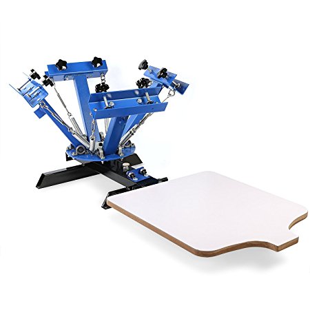 Superland Screen Printing Machine 4 Color Silk Screen Printing Machine 1 Station Adjustable Devices Press Printer DIY Shirt Equipment (4 color 1 station)