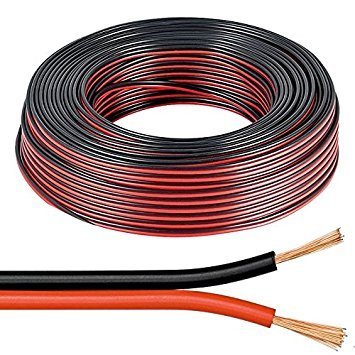 10m Red / Black 2 x 0.50mm Speaker Cable by electrosmart® - Ideal for Car Audio & Home HiFi