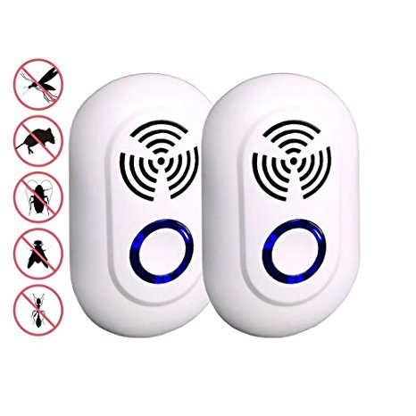 Ultrasonic Pest Repeller Electronic Insects Pest Repellent Plug In Insects Control for insets Bugs Mosquitoes Mice Rodents Cockroaches,Rats,Spider,Bugs P7A (2 pack)