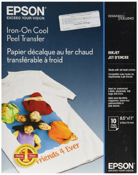 Epson Iron-on Cool Peel Transfer (8.5x11 Inches, 10 Sheets) (S041153)
