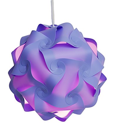 Puzzle Lights with Lamp Cord Kits , Self DIY Assembled Puzzle Lights Mordem Lampshade Iq Lamp Shades M Size (Home Decor Light) (Purple)