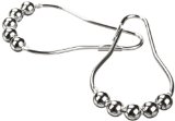 Heavy Duty Roller Shower Curtain Rings Polished Chrome Clipperton RollerRings Set of 12