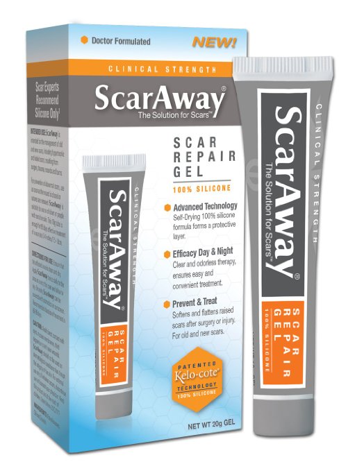 ScarAway 100 Silicone Self Drying Scar Repair Gel with Patented Kelo-cote Technology 20 grams