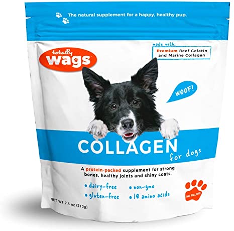 Totally Wags Collagen for Dogs: Pet Superfood, All Natural Protein Powder; Joint, Coat, Digestive Support, 5g Protein, 20 Calories