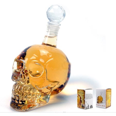OrangeTag Crystal Design Head Vodka Skull Face Bone Glass BottleCool Crystal Skull Shot Glass 350ML