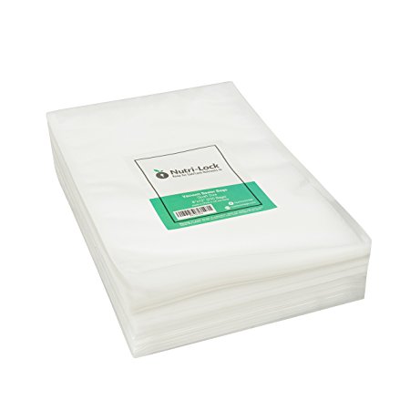 Nutri-Lock Vacuum Sealer Bags. 200 Quart Bags 8x12 Inch. Commercial Grade Food Sealer Bags for FoodSaver, Sous Vide