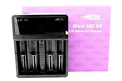 Efest LUC V4 LCD Universal Battery Charger for 10440 / 18350 / 14430 / 14500 / 18500 / 16650 / 18650 / 26650, Purple