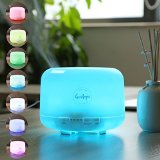 500ML Cool Mist Ultrasonic Humidifier and Aromatherapy Essential Oil Diffuser by SUSTAYNE 7LED Lights Timer Purify and Humidify for Improved Moisture Measuring Cup Easy to Clean Breathe Better Now