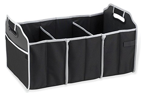 Automotive Collapsible Folding Flat Trunk Organizers for Picnic Travel Car SUV Truck in Black